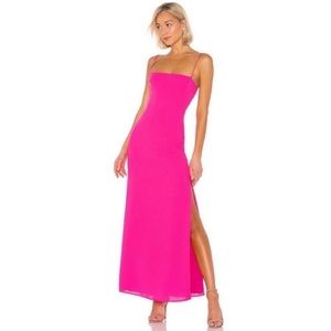 Superdown Addison neon pink strappy maxi dress small